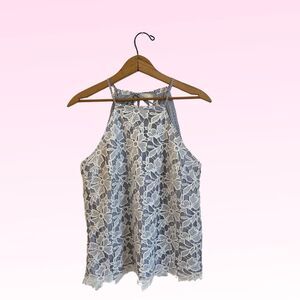 Women's Blue and White Tank